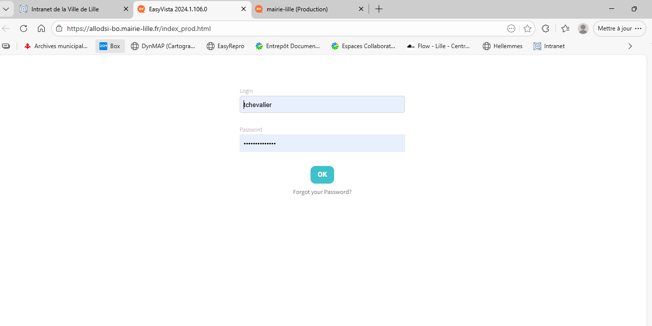 EasyVista login